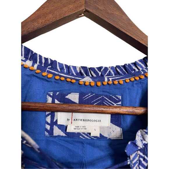 Anthropologie Diaz Tiered Maxi Dress Blue Abstract Womans Large - Picture 7 of 16